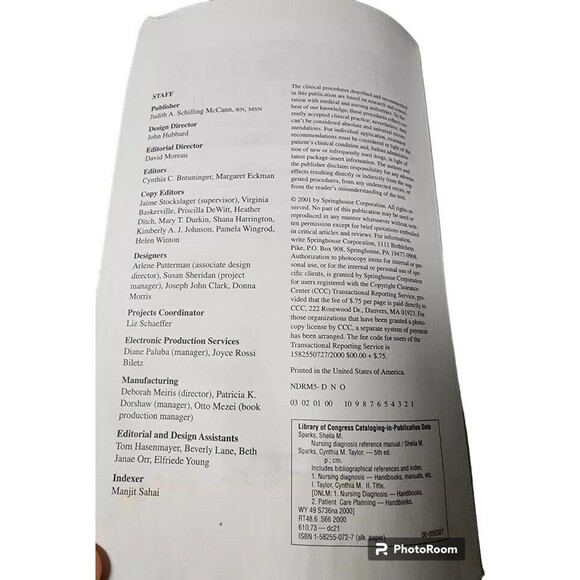Nursing Diagnosis Reference Manual by Cynthia M. Taylor and Sheila M. Sparks... - Picture 5 of 6